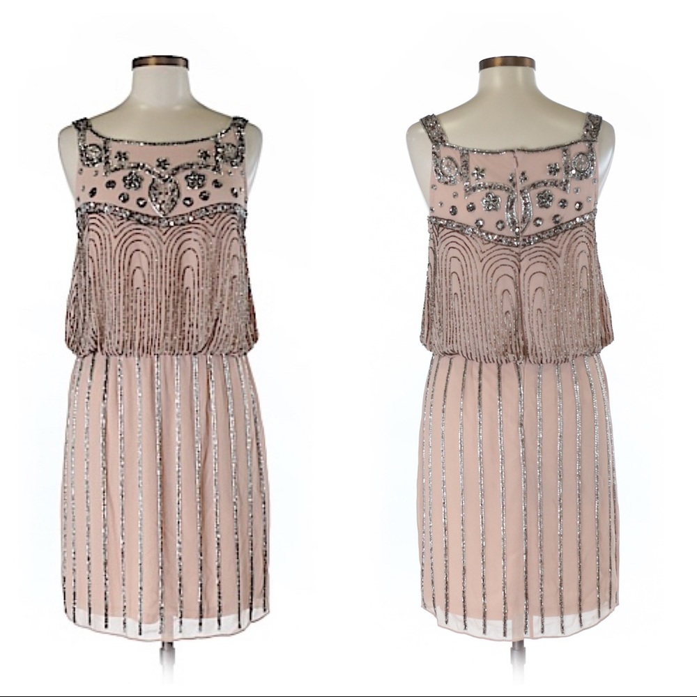 Cache beaded cocktail dress NWOT